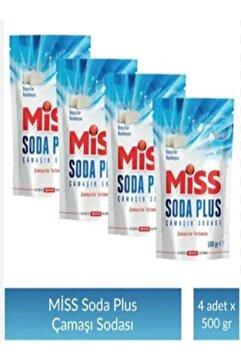 KORUMA Soda MİSS Plus Optik Etkili El Ve Matik Çamaşır Sodası 500 Gr 4 Adet