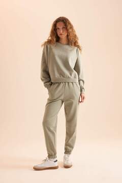Defacto Regular Fit 2'li Takım Sweatshirt Beli Lastikli Jogger Eşofman Altı D8022AXNS