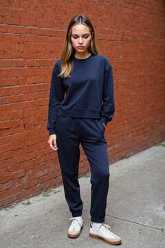 Defacto Regular Fit 2'li Takım Sweatshirt Beli Lastikli Jogger Eşofman Altı D8022AXNS