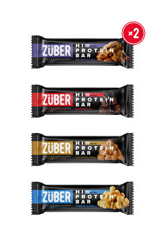 Züber Hi Protein Deneme Paketi 45g x 5 Adet (Badem Ezmeli, Kakaolu, Yer Fıstığı Ezmeli, Fındık Ezmeli)