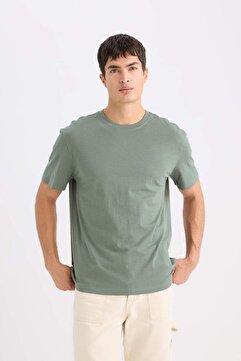 Defacto %100 Pamuk New Regular Fit Bisiklet Yaka Basic Düz Kısa Kollu Tişört V7699AZ24SP