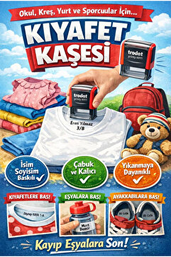 vatan promosyon -Kişiye Özel Kıyafet Kaşesi-Trodat 4911 Model-Yıkamaya Dayanıklı