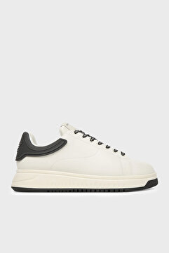 Emporio Armani Deri Logolu Sneaker Ayakkabı Erkek AYAKKABI EM003663 AF18212 M0364