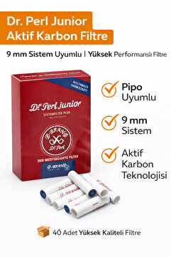 D-Brand Dr. Perl Junior Aktif Karbon Filtre – 9 mm Sistem Filtre | Pipo Uyumlu Filtre (40 Adet)