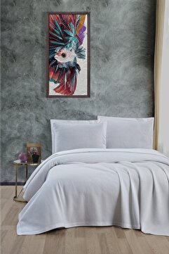 Mulberry Klimalı Pike ,%100 Pamuk Petekli Pike , Dörtmevsim Pike Çift Kişilik 220x240 Beyaz.