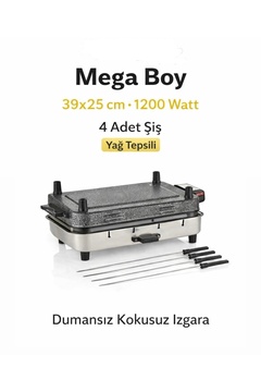 Taner Mega Boy Elektrikli Izgara Mangal Barbekü 39x11x25cm