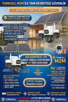 Kadraj 3 Kamera Hareketli 4G Kamera, 4 Kameralı, 2 Solar Panelli, 59wh Yüksek Batarya, Alarm , İnsan Algıla