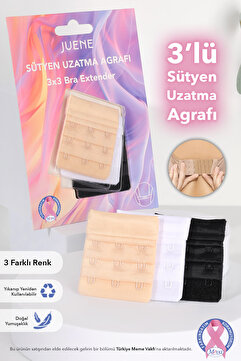 Juene Ayarlanabilir Sütyen Uzatıcı – Çoklayıcı, Esnek Uzatma Parçası, 2-3-4 Kancalı