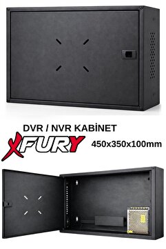 FURY DVR NVR Kamera Kayıt Cihazı Kabini 45x35x10 cm Metal Duvar Tipi Güvenlik Kabini