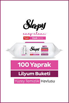 Sleepy Easy Clean Lilyum Buketi Yüzey Temizlik Havlusu Mendili 100 Yaprak
