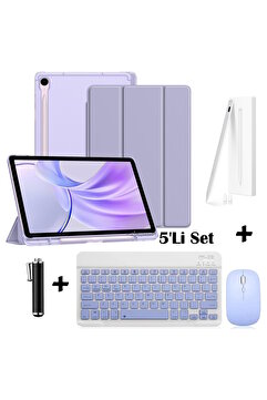 m.tk moveteck Samsung Galaxy S9 Fe / S10 Fe / S10 Lite Uyumlu Kılıf + Bluetoothlu Klavye + Mause+ Dokunmatik Kalem