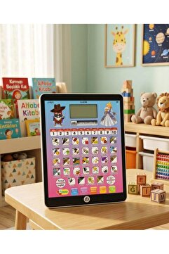 Tıfıl Toys Sesli Pilli 100 Fonksiyonlu 2in1 Eğitici Tablet Türkçe & İngilizce Alfabe Eğitici Oyuncak