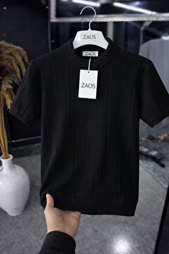 zs zaos fashion erkek kısa kol yazlık 0 yaka tişört rahat kaliteli esnek tişört