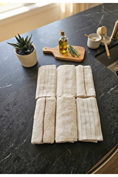 vanillasoft Vaniila Soft 6'lı 30x50 Cm El Ve Yüz Havlu Seti Mutfak Havlusu