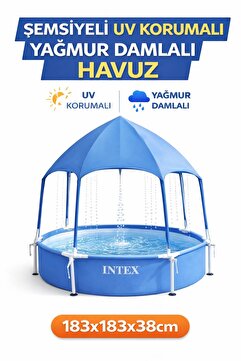 Sayıcı Kids UV Korumalı Yağmur Damlalı Havuz 183x183x38 cm – Serinletici Sistem Bahçe Havuzu