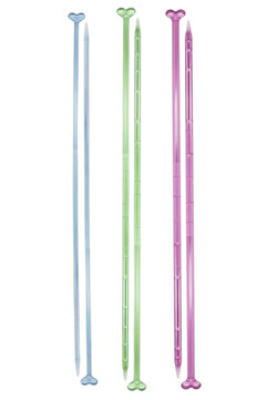Kartopu Renkli Örgü Şişi Esnek Kırılmaz Plastik 3 Çift Her Numara Farklı 4.0, 5.0, 6.0mm Boy 35cm