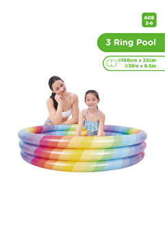 Birlik Oyuncak MareVia 3 HALKA RENGERAK ÇOCUK HAVUZU 100X22CM-51456VPAB