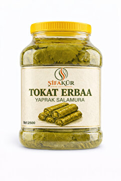 ŞİFAKÜR BİTKİSEL SAĞLIK ÜRÜNLERİ Tokat Erbaa Salamura Asma Yaprağı 2500g – İnce Damar, İpeksi, Sarmalık Premium Kalite Yaprak