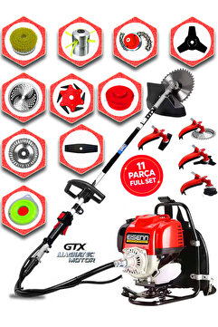 Eisenn German 11 In 1 Otomatic Şanzuman X-torq Dc Motor Turbo Benzinli Sırt Tipi Ot Biçme Tırpan