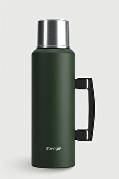 Stevig 4 Camp Klasik Vakumlu Kulplu Çelik Termos 1.5 LT. Green ST-206