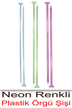Neon Renkli Plastik Esnek Örgü Şişi