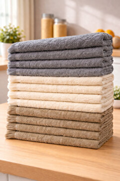 ÖZteks DERİN LUXURY 12 ADET 30-50 CM EL HAVLUSU- MUTFAK HAVLUSU- KURULAMA BEZİ , HEDİYELİK HAVLU DÜĞÜN ,SÖZ , NİŞAN ,SÜNNET İÇİN BANYO LAVABO SEPET HAVLUSU 30-45 EBATINDA ( 4 GRİ 4 KAHVERENGİ 4 KREM)