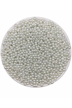 Hedef Bijuteri 50 Gr 4mm Beyaz Cam inci Boncuk ,Takı Yapım Boncuğu (50gr,~550 Adet)