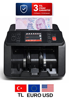 AlGeliyo Sesli Karışık Para Sayma Makinesi MIX 80, Tl Ve Euro Karışık Sayım - Dolar Adet Sayım Müşteri Ekranı