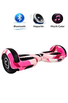 RYDER STAR Elektrikli Kaykay Hoverboard 6.5 Inch Bluetooth Hoparlörlü Akıllı Dengeli - RS-S5 Pink Camo