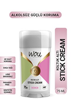 WOU World of Unique Stick Krem, Koltuk Altı Terleme Önleyici 48 Saat Etkin Koruma Vegan, Kadın Koltuk Altı Stick 75ml