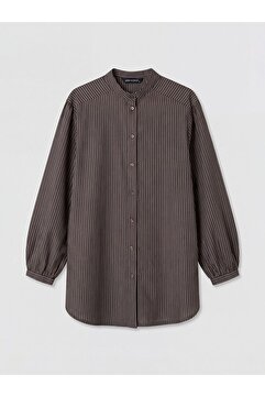 LC Waikiki LCW Modest Hakim Yaka Çizgili Kadın Gömlek Tunik