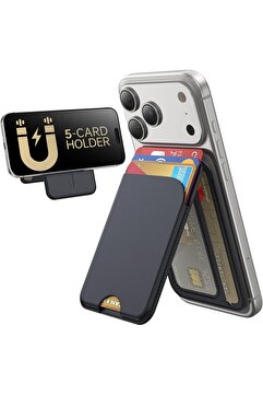 Kipgsm MagSafe Kartlık Cüzdan 5 Kart Kapasiteli Manyetik Standlı Kart Tutucu (iPhone & Samsung Uyumlu)