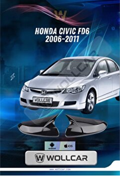 Genel Markalar Honda Civic Fd6 Yarasa Batman Ayna Kapağı Piano Black Plastik