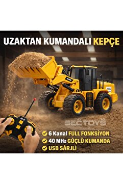 scntoys Uzaktan Kumandalı Full Fonksiyon Şarjlı Işıklı Kepçe Kumandalı Dozer Kepçe Model Kazıcı Kepçe