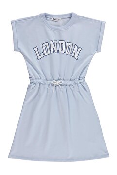Civil London Baskılı 10-13 Yaş Elbise - Mavi