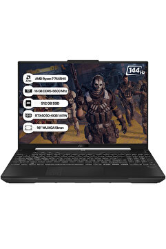 ASUS TUF Gaming A16 FA607NUG-RL212 R7 7445HS 16GB 512GB SSD RTX4050-6GB 140W Dos 16 inç WUXGA 144Hz