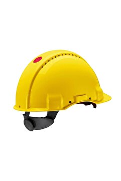 3M ™ G3000NUV-GU Sert Başlık, Uvicator, Mandallı, Havalandırmalı, Plastik Ter Bantlı Baret / Sarı