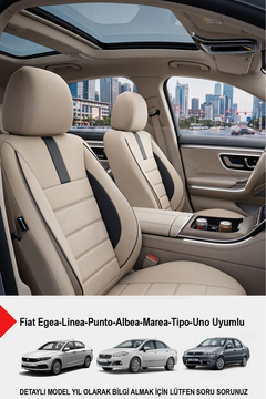 GM-DESIGN Oniks Bej Tay Tüyü Oto Koltuk Kılıfı (FİAT Egea-Linea-Punto-Albea-Marea-Tipo-Uno Uyumlu)