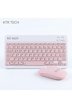 KTR TECH Kablosuz Klavye Mouse Seti Telefon Tablet ve PC Uyumlu Bluetooth Sessiz Slim Tasarım