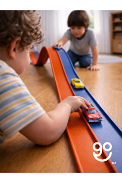 Go Toys Go Track Çift Renkli Esnek Yarış-Aksiyon Pisti 4.5 Mt Turuncu-Lacivert