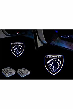 Sm Motors Peugeot New Yeni Logo Araçlar İçin Pilli Yapıştırmalı Kapı Altı Led Logo-Projektör