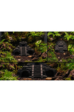 Vioragifts Aztec Sürüngen Teraryum Mağarası – Gecko / Kertenkele Saklanma Kayası Dekoratif Reptile Hide