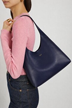 Housebags Hudson Omuz Çantası - Structured Siluet, Lacivert