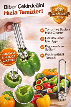 AYGÖREN HOME Dolma Biber Ve Kabak Oyacağı Paslanmaz Metal