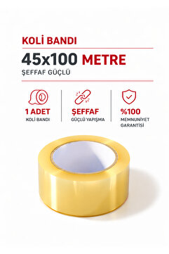 Fotografyabaskı 1 Adet Koli Bandı 45 Mm X 100 Mt Şeffaf Güçlü Yapışkanlı Kopmayan Bant Bantı