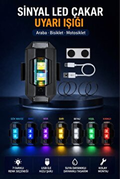 Bunionettes 1 Adet Araba Bisiklet Motosiklet Sinyal Led Çakar 7 Renk Işık