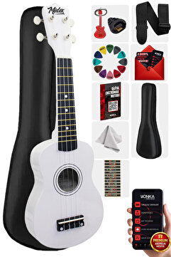 Midex UKX-901WH Beyaz Soprano Ukulele (Askı Çanta Pena)