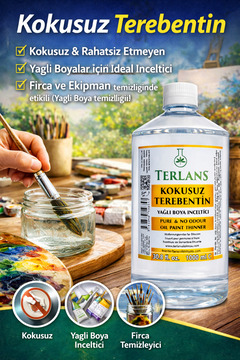 Terlans Kokusuz Terebentin 1000 ml Odorless Oil Paint Thinner Tamamen Kokusuz