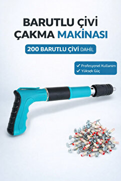 FREED TOOLS Barutlu Çivi Çakma Tabancası 200 Adet Çivi Dahil Beton ve Metal İçin Profesyonel Set