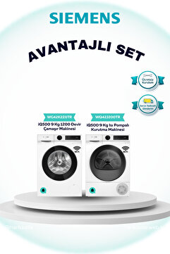 Siemens 2'li iQ500 Set 9 KG Çamaşır(WG42K2Z0TR) 9 KG Kurutma(WQ42J200TR)